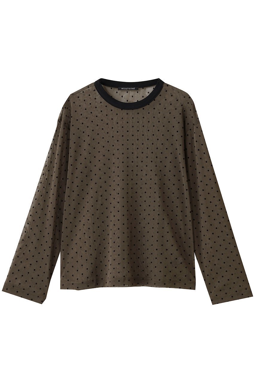 【ミズイロ インド/mizuiro ind】のmesh dots crew neck P/O プルオーバー インテリア・キッズ・メンズ・レディースファッション・服の通販 founy(ファニー) 　ファッション　Fashion　レディースファッション　Fashion for Women　トップス・カットソー　Cut & Sew Tops　シャツ・ブラウス・オフィスカジュアル　Elegant Blouses & Button-Ups　カジュアルプルオーバー・ニットトップス　Pullovers & Knit Tops / Casual Pullovers　2025年　2025　2025-2026秋冬・A/W　Autumn/Winter 2025–26 AW25–26　おすすめ　Recommended / Our Picks　インナー　Innerwear　シンプル　Simple, Minimal　スラックス　Slacks, Dress Pants　スリーブ　Sleeve, Long Sleeve / Short Sleeve　デニム　Denim, Jeans Material　トレンド　Trend, Trending Now　ドット　Polka Dot, Dot Pattern　フェミニン　Feminine, Girly　メッシュ　Mesh, Net Fabric　ロング　Long, Long-Length　A/W・秋冬　Autumn/Winter　brown|ID: prp329100004643573 ipo3291000000033498033