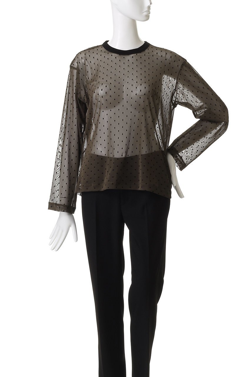 【ミズイロ インド/mizuiro ind】のmesh dots crew neck P/O プルオーバー 人気、トレンドファッション・服の通販 founy(ファニー) 　ファッション　Fashion　レディースファッション　Fashion for Women　トップス・カットソー　Cut & Sew Tops　シャツ・ブラウス・オフィスカジュアル　Elegant Blouses & Button-Ups　カジュアルプルオーバー・ニットトップス　Pullovers & Knit Tops / Casual Pullovers　2025年　2025　2025-2026秋冬・A/W　Autumn/Winter 2025–26 AW25–26　おすすめ　Recommended / Our Picks　インナー　Innerwear　シンプル　Simple, Minimal　スラックス　Slacks, Dress Pants　スリーブ　Sleeve, Long Sleeve / Short Sleeve　デニム　Denim, Jeans Material　トレンド　Trend, Trending Now　ドット　Polka Dot, Dot Pattern　フェミニン　Feminine, Girly　メッシュ　Mesh, Net Fabric　ロング　Long, Long-Length　A/W・秋冬　Autumn/Winter　other-2|ID: prp329100004643573 ipo3291000000033498036