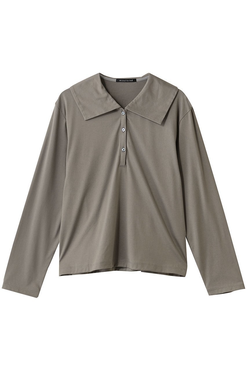 【ミズイロ インド/mizuiro ind】のwide collar polo shirt シャツ インテリア・キッズ・メンズ・レディースファッション・服の通販 founy(ファニー) 　ファッション　Fashion　レディースファッション　Fashion for Women　トップス・カットソー　Cut & Sew Tops　シャツ・ブラウス・オフィスカジュアル　Elegant Blouses & Button-Ups　ポロシャツ・きれいめカジュアル　Smart-Casual Polo Tops　2025年　2025　2025-2026秋冬・A/W　Autumn/Winter 2025–26 AW25–26　コンパクト　Compact, Small Size　シンプル　Simple, Minimal　トレンド　Trend, Trending Now　ビッグ　Big, Oversized　ボトム　Bottoms, Lower Wear　ポロシャツ　Polo Shirt, Collared Tee　A/W・秋冬　Autumn/Winter　gray|ID: prp329100004643574 ipo3291000000033498043
