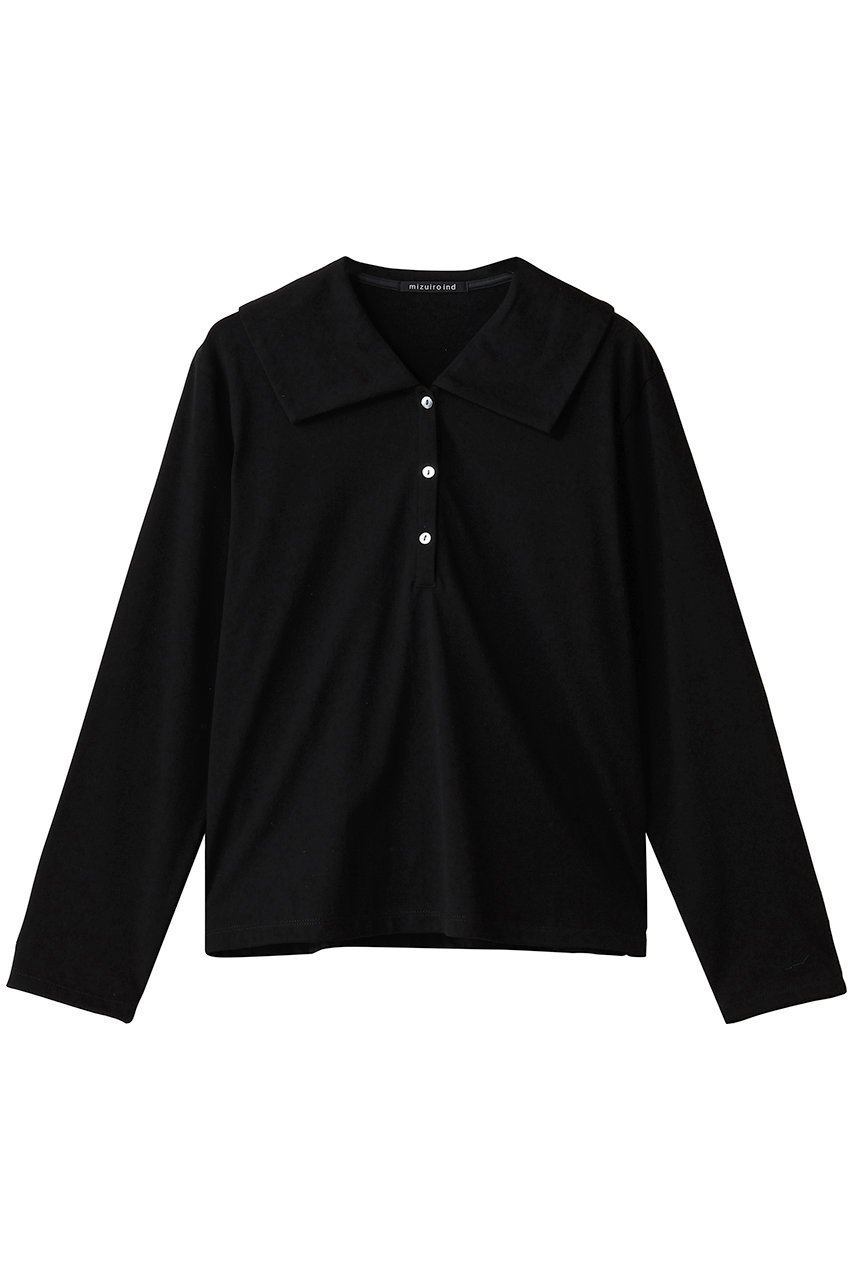 【ミズイロ インド/mizuiro ind】のwide collar polo shirt シャツ インテリア・キッズ・メンズ・レディースファッション・服の通販 founy(ファニー) 　ファッション　Fashion　レディースファッション　Fashion for Women　トップス・カットソー　Cut & Sew Tops　シャツ・ブラウス・オフィスカジュアル　Elegant Blouses & Button-Ups　ポロシャツ・きれいめカジュアル　Smart-Casual Polo Tops　2025年　2025　2025-2026秋冬・A/W　Autumn/Winter 2025–26 AW25–26　コンパクト　Compact, Small Size　シンプル　Simple, Minimal　トレンド　Trend, Trending Now　ビッグ　Big, Oversized　ボトム　Bottoms, Lower Wear　ポロシャツ　Polo Shirt, Collared Tee　A/W・秋冬　Autumn/Winter　black|ID: prp329100004643574 ipo3291000000033498044