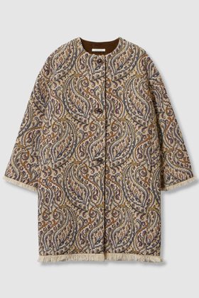 【ハウス オブ ロータス/HOUSE OF LOTUS】のペイズリージャカードコート 人気、トレンドファッション・服の通販 founy(ファニー) ファッション Fashion レディースファッション Fashion for Women アウター Coat / Outerwear Collection コート・ロングコート・ピーコート Long Coats, Peacoats & More ジャカード／ジャガード Jacquard, Woven Pattern フリンジ Fringe, Tassel ベロア Velour, Soft Velvet ペイズリー Paisley, Ethnic Pattern ミドル Middle Length, Mid Height ロング Long, Long-Length 再入荷 Restock / Back in Stock |ID:prp329100004643577