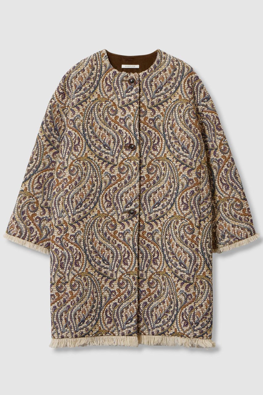 【ハウス オブ ロータス/HOUSE OF LOTUS】のペイズリージャカードコート 人気、トレンドファッション・服の通販 founy(ファニー) 　ファッション　Fashion　レディースファッション　Fashion for Women　アウター　Coat / Outerwear Collection　コート・ロングコート・ピーコート　Long Coats, Peacoats & More　2025年　2025　2025-2026秋冬・A/W　Autumn/Winter 2025–26 AW25–26　ジャカード／ジャガード　Jacquard, Woven Pattern　フリンジ　Fringe, Tassel　ベロア　Velour, Soft Velvet　ペイズリー　Paisley, Ethnic Pattern　ミドル　Middle Length, Mid Height　ロング　Long, Long-Length　A/W・秋冬　Autumn/Winter　 other-1|ID: prp329100004643577 ipo3291000000033498065