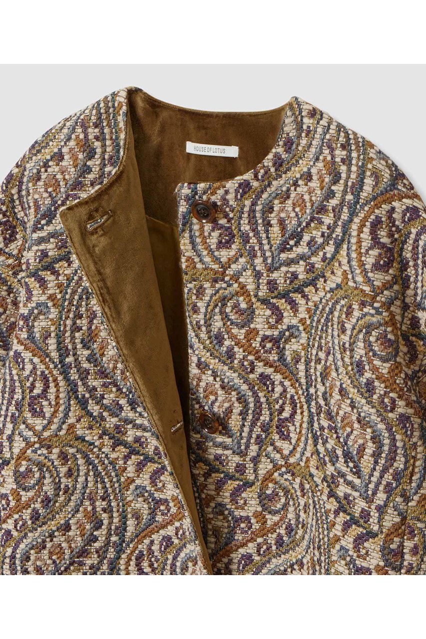 【ハウス オブ ロータス/HOUSE OF LOTUS】のペイズリージャカードコート 人気、トレンドファッション・服の通販 founy(ファニー) 　ファッション　Fashion　レディースファッション　Fashion for Women　アウター　Coat / Outerwear Collection　コート・ロングコート・ピーコート　Long Coats, Peacoats & More　2025年　2025　2025-2026秋冬・A/W　Autumn/Winter 2025–26 AW25–26　ジャカード／ジャガード　Jacquard, Woven Pattern　フリンジ　Fringe, Tassel　ベロア　Velour, Soft Velvet　ペイズリー　Paisley, Ethnic Pattern　ミドル　Middle Length, Mid Height　ロング　Long, Long-Length　A/W・秋冬　Autumn/Winter　other-3|ID: prp329100004643577 ipo3291000000033498068