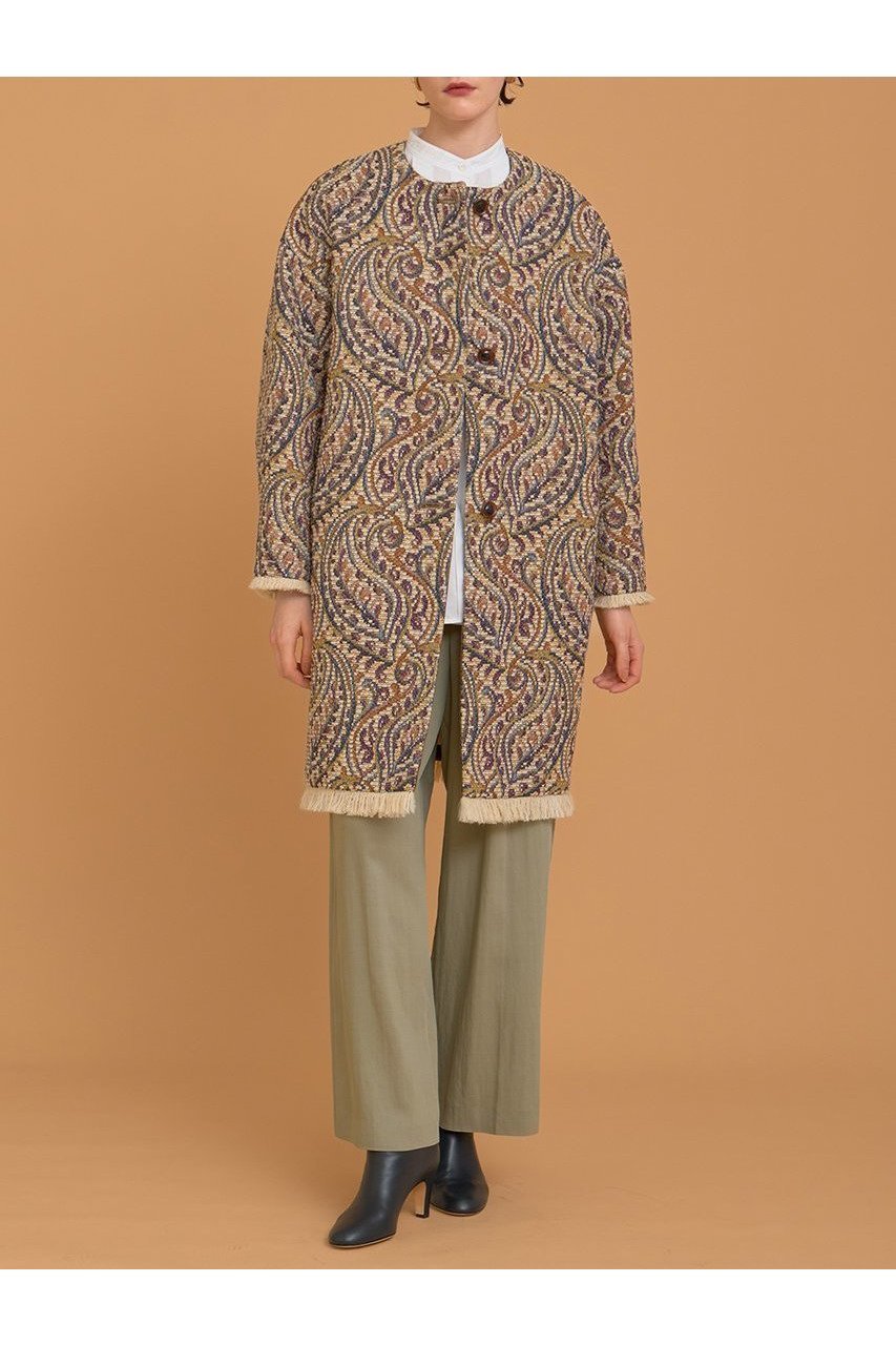 【ハウス オブ ロータス/HOUSE OF LOTUS】のペイズリージャカードコート 人気、トレンドファッション・服の通販 founy(ファニー) 　ファッション　Fashion　レディースファッション　Fashion for Women　アウター　Coat / Outerwear Collection　コート・ロングコート・ピーコート　Long Coats, Peacoats & More　2025年　2025　2025-2026秋冬・A/W　Autumn/Winter 2025–26 AW25–26　ジャカード／ジャガード　Jacquard, Woven Pattern　フリンジ　Fringe, Tassel　ベロア　Velour, Soft Velvet　ペイズリー　Paisley, Ethnic Pattern　ミドル　Middle Length, Mid Height　ロング　Long, Long-Length　A/W・秋冬　Autumn/Winter　other-7|ID: prp329100004643577 ipo3291000000033498072