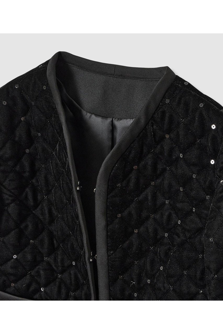 【アルアバイル/allureville】の【LOULOU WILLOUGHBY】ベロアキルティングショートジャケット 人気、トレンドファッション・服の通販 founy(ファニー) 　ファッション　Fashion　レディースファッション　Fashion for Women　アウター　Coat / Outerwear Collection　レディースジャケット・軽アウター　Jackets　キルティング　Quilted, Quilting　ジャケット　Jacket, Outerwear　スパンコール　Sequins, Sequin Embellishment　トリミング　Trimming, Decorative Edge　フォルム　Silhouette, Form　ベロア　Velour, Soft Velvet　ポケット　Pocket, Pocket Detail　ラグジュアリー　Luxury, Elegant　other-3|ID: prp329100004643581 ipo3291000000035947435