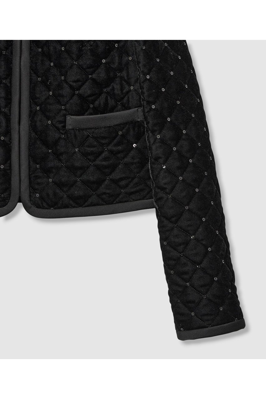 【アルアバイル/allureville】の【LOULOU WILLOUGHBY】ベロアキルティングショートジャケット 人気、トレンドファッション・服の通販 founy(ファニー) 　ファッション　Fashion　レディースファッション　Fashion for Women　アウター　Coat / Outerwear Collection　レディースジャケット・軽アウター　Jackets　キルティング　Quilted, Quilting　ジャケット　Jacket, Outerwear　スパンコール　Sequins, Sequin Embellishment　トリミング　Trimming, Decorative Edge　フォルム　Silhouette, Form　ベロア　Velour, Soft Velvet　ポケット　Pocket, Pocket Detail　ラグジュアリー　Luxury, Elegant　other-4|ID: prp329100004643581 ipo3291000000035947436