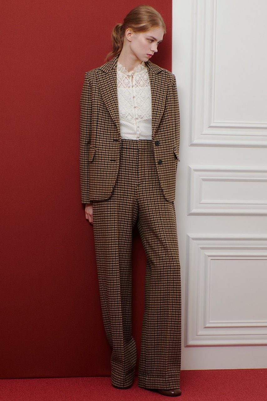 【アルアバイル/allureville】の【LOULOU WILLOUGHBY】ガンクラブチェックシングルジャケット 人気、トレンドファッション・服の通販 founy(ファニー) 　ファッション　Fashion　レディースファッション　Fashion for Women　アウター　Coat / Outerwear Collection　レディースジャケット・軽アウター　Jackets　2025年　2025　2025-2026秋冬・A/W　Autumn/Winter 2025–26 AW25–26　おすすめ　Recommended / Our Picks　インナー　Innerwear　ジャケット　Jacket, Outerwear　セットアップ　Set-Up, Coordinated Outfit　チェック　Check, Plaid, Tartan　フェミニン　Feminine, Girly　フリル　Frill, Ruffle　マニッシュ　Mannish, Boyish　レース　Lace, Lace Fabric　ワイド　Wide, Wide Fit　今季　This Season, Current Season　A/W・秋冬　Autumn/Winter　other-8|ID: prp329100004643582 ipo3291000000033498118