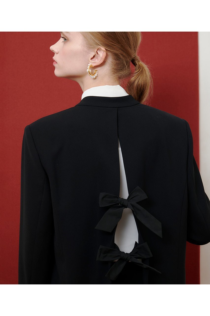 【アルアバイル/allureville】の【LOULOU WILLOUGHBY】ダブルクロスノーカラーリボンジャケット 人気、トレンドファッション・服の通販 founy(ファニー) 　ファッション　Fashion　レディースファッション　Fashion for Women　アウター　Coat / Outerwear Collection　レディースジャケット・軽アウター　Jackets　2025年　2025　2025-2026秋冬・A/W　Autumn/Winter 2025–26 AW25–26　おすすめ　Recommended / Our Picks　ジャケット　Jacket, Outerwear　スリット　Slit, Slit Detail　セットアップ　Set-Up, Coordinated Outfit　タフタ　Taffeta, Structured Fabric　ダブル　Double, Double-Breasted　マニッシュ　Mannish, Boyish　ミニスカート　Mini Skirt, Short Skirt　リボン　Ribbon, Bow　A/W・秋冬　Autumn/Winter　other-8|ID: prp329100004643583 ipo3291000000033498128