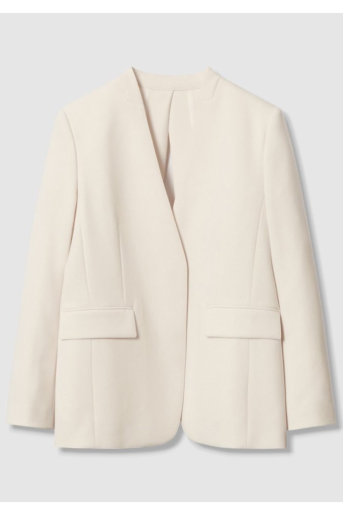 【アルアバイル/allureville】の【LOULOU WILLOUGHBY】ダブルクロスノーカラーリボンジャケット インテリア・キッズ・メンズ・レディースファッション・服の通販 founy(ファニー) https://founy.com/ ファッション Fashion レディースファッション Fashion for Women アウター Coat / Outerwear Collection レディースジャケット・軽アウター Jackets おすすめ Recommended / Our Picks ジャケット Jacket, Outerwear スリット Slit, Slit Detail セットアップ Set-Up, Coordinated Outfit タフタ Taffeta, Structured Fabric ダブル Double, Double-Breasted マニッシュ Mannish, Boyish ミニスカート Mini Skirt, Short Skirt リボン Ribbon, Bow |ID: prp329100004643583 ipo3291000000035947441