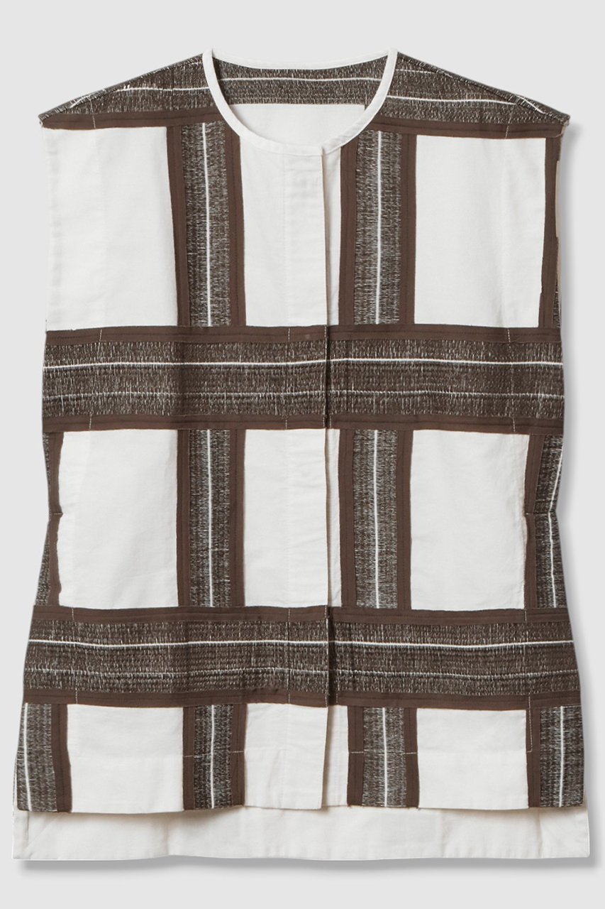 【ハウス オブ ロータス/HOUSE OF LOTUS】のジオメトリックエンブロイダリージレ ジオメトリックエンブロイダリージレ インテリア・キッズ・メンズ・レディースファッション・服の通販 founy(ファニー) ファッション Fashion レディースファッション Fashion for Women アウター Coat / Outerwear Collection レディースジャケット・軽アウター Jackets インド Indian Textile ジャカード/ジャガード Jacquard, Woven Pattern ジャケット Jacket, Outerwear スリット Slit, Slit Detail チェック Check, Plaid, Tartan ベスト Vest, Waistcoat エレガント 上品 Elegant ブラウン|ID: prp329100004643589 ipo3291000000035477255