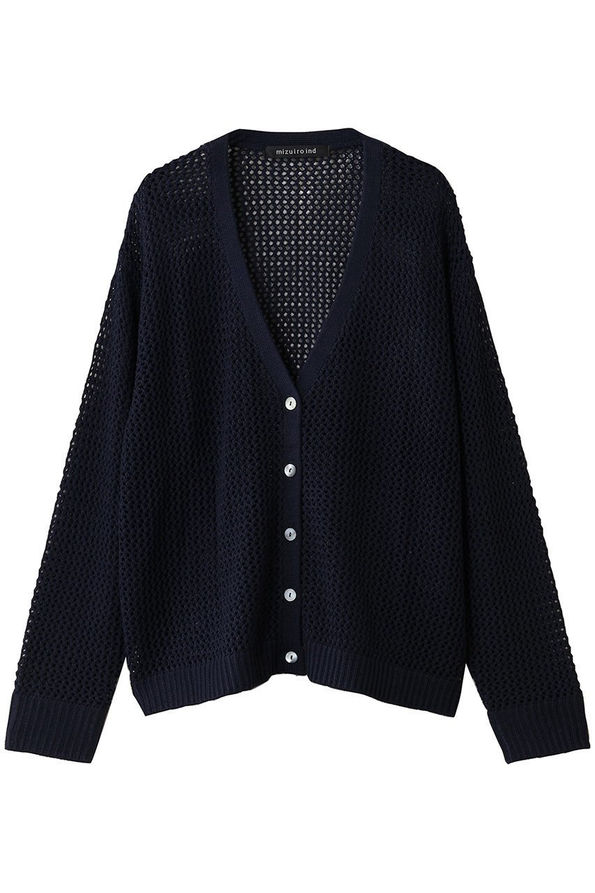 【ミズイロ インド/mizuiro ind】のメッシュVネックカーディガン インテリア・キッズ・メンズ・レディースファッション・服の通販 founy(ファニー) 　ファッション　Fashion　レディースファッション　Fashion for Women　トップス・カットソー　Cut & Sew Tops　ニット　Knit Tops & Sweaters　カーディガン・羽織り　Layered Style Cardigans　Vネックトップス　V-Neck Tops / V-Cut Neckline Shirts　カーディガン　Cardigan, Knitwear　シンプル　Simple, Minimal　メッシュ　Mesh, Net Fabric　navy|ID: prp329100004643597 ipo3291000000036322153