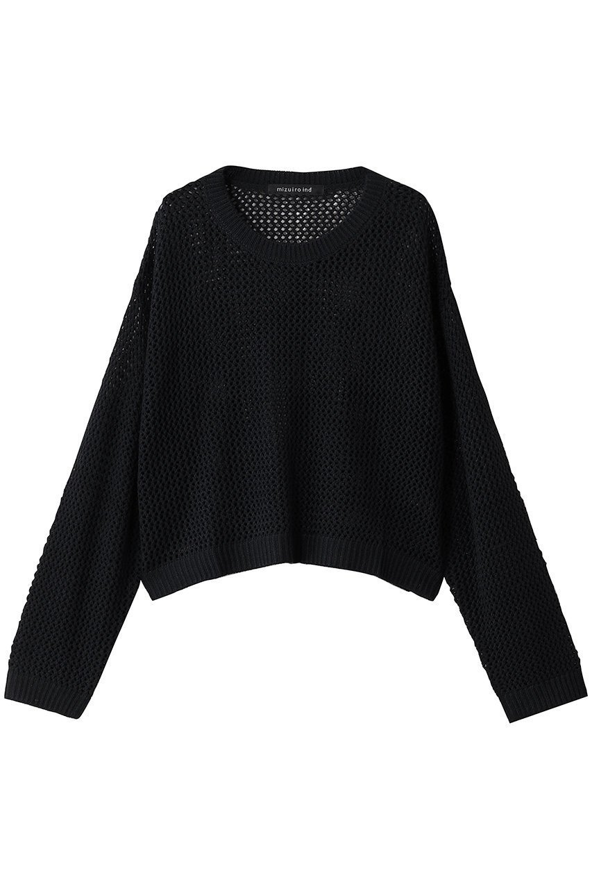 【ミズイロ インド/mizuiro ind】のmesh crew neck P/O プルオーバー インテリア・キッズ・メンズ・レディースファッション・服の通販 founy(ファニー) 　ファッション　Fashion　レディースファッション　Fashion for Women　トップス・カットソー　Cut & Sew Tops　ニット　Knit Tops & Sweaters　カジュアルプルオーバー・ニットトップス　Pullovers & Knit Tops / Casual Pullovers　2025年　2025　2025-2026秋冬・A/W　Autumn/Winter 2025–26 AW25–26　おすすめ　Recommended / Our Picks　インナー　Innerwear　ベーシック　Basic, Essential　メッシュ　Mesh, Net Fabric　A/W・秋冬　Autumn/Winter　black|ID: prp329100004643599 ipo3291000000033498240