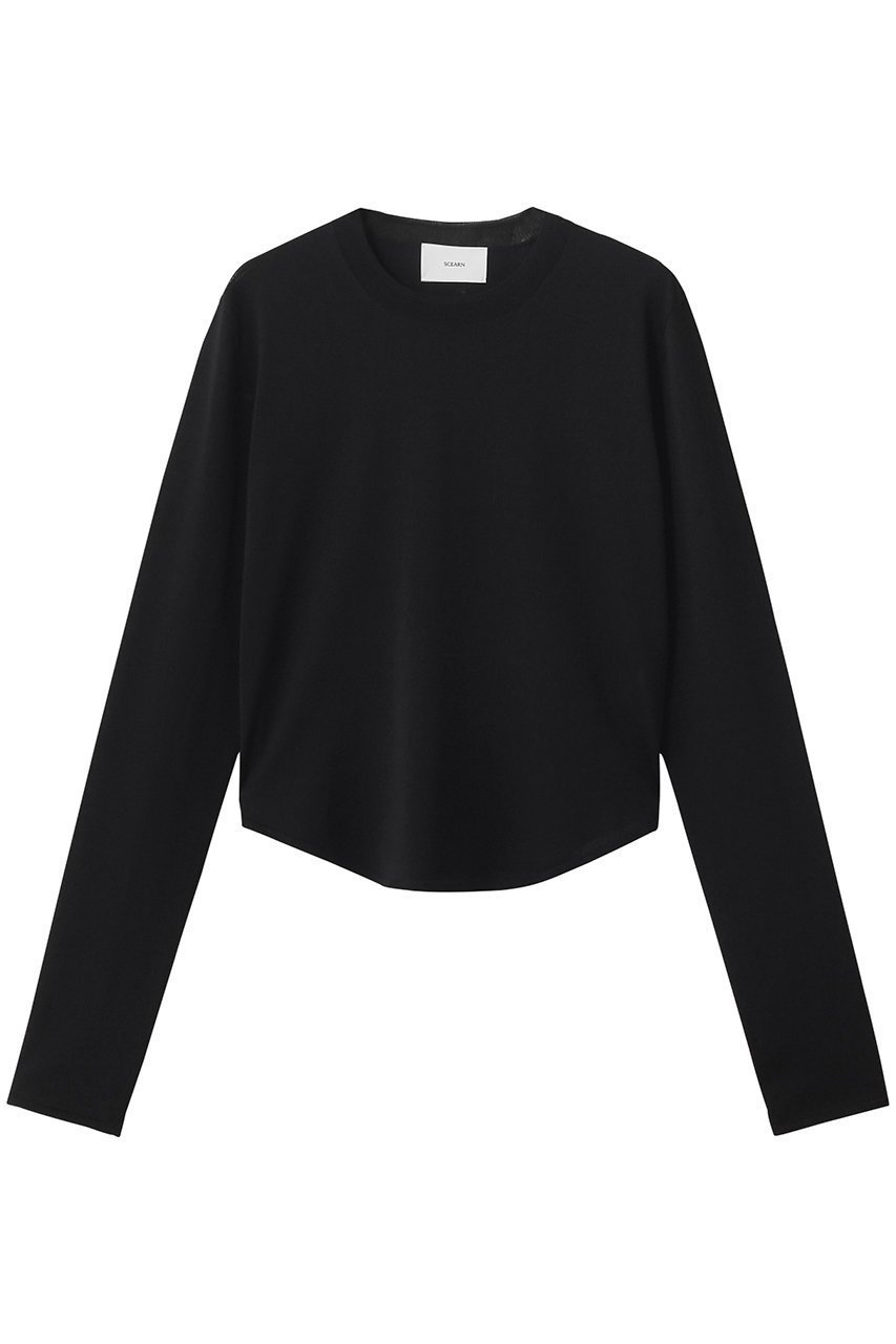 【セアン/SCEARN】のLUSTROUS SYNTHETIC KNIT インテリア・キッズ・メンズ・レディースファッション・服の通販 founy(ファニー) 　ファッション　Fashion　レディースファッション　Fashion for Women　トップス・カットソー　Cut & Sew Tops　ニット　Knit Tops & Sweaters　カジュアルプルオーバー・ニットトップス　Pullovers & Knit Tops / Casual Pullovers　インナー　Innerwear　コンパクト　Compact, Small Size　シンプル　Simple, Minimal　Black|ID: prp329100004643603 ipo3291000000035947457