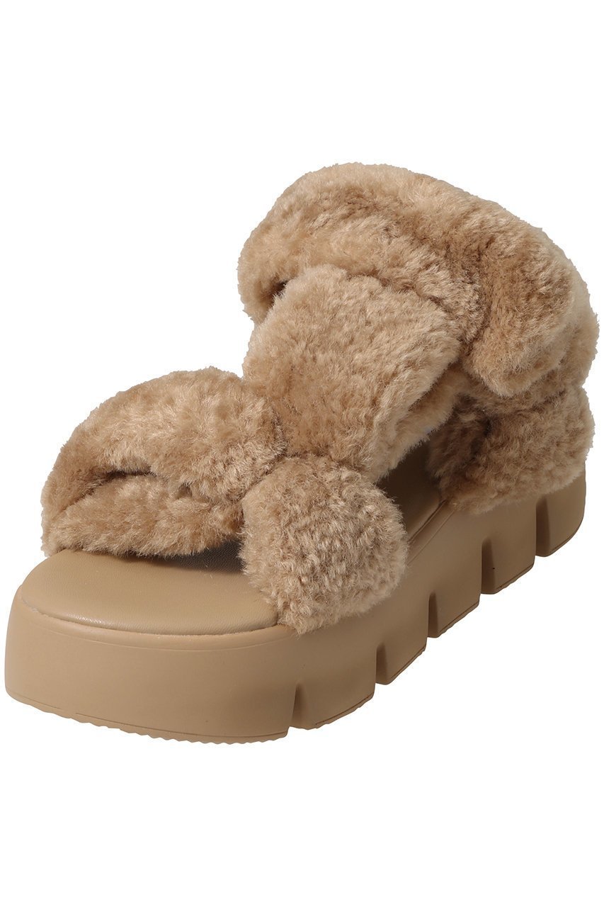【スティーブマデン/STEVE MADDEN】のBONKERS-F ファー厚底サンダル インテリア・キッズ・メンズ・レディースファッション・服の通販 founy(ファニー) 　ファッション　Fashion　レディースファッション　Fashion for Women　カッティング　Cutting Detail　サンダル　Sandals, Summer Shoes　ソックス　Socks, Hosiery　タイツ　Tights, Legwear　再入荷　Restock / Back in Stock　厚底　Platform Shoes　TAN|ID: prp329100004644396 ipo3291000000036064063