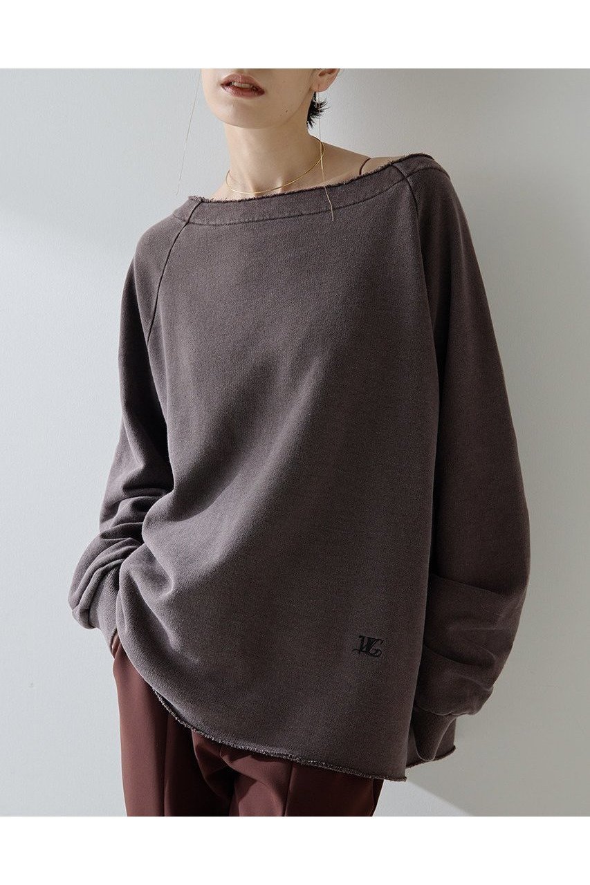 【ウィムガゼット/Whim Gazette】のオフショル裏毛プルオーバー インテリア・キッズ・メンズ・レディースファッション・服の通販 founy(ファニー) 　ファッション　Fashion　レディースファッション　Fashion for Women　トップス・カットソー　Cut & Sew Tops　シャツ・ブラウス・オフィスカジュアル　Elegant Blouses & Button-Ups　ロングTシャツ・Tシャツ　Longline T-Shirts & Tees　カジュアルプルオーバー・ニットトップス　Pullovers & Knit Tops / Casual Pullovers　カットソー・ベーシックTシャツ　Cut-and-Sewn Tops / Stretch Tees & Basics　2025年　2025　2025-2026秋冬・A/W　Autumn/Winter 2025–26 AW25–26　おすすめ　Recommended / Our Picks　スリーブ　Sleeve, Long Sleeve / Short Sleeve　バランス　Balance, Style Balance　ロング　Long, Long-Length　ヴィンテージ　Vintage Style　A/W・秋冬　Autumn/Winter　ブラウン|ID: prp329100004644400 ipo3291000000033510170