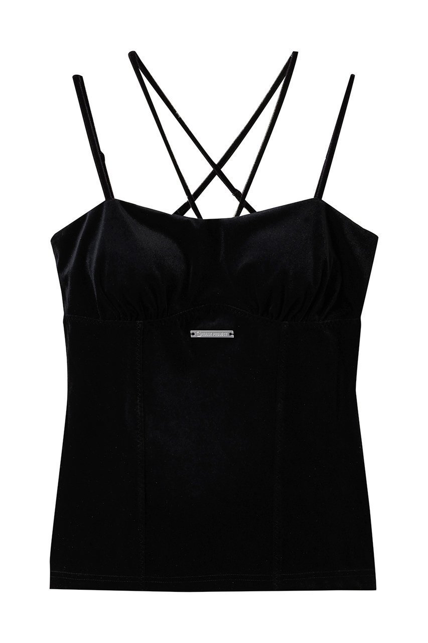 【プランク プロジェクト/PRANK PROJECT】のベロアカップインキャミ / Velour Cup-in Camisole インテリア・キッズ・メンズ・レディースファッション・服の通販 founy(ファニー) 　ファッション　Fashion　レディースファッション　Fashion for Women　トップス・カットソー　Cut & Sew Tops　キャミソール&ノースリーブ　Camisoles & Sleeveless Tops　シャツ・ブラウス・オフィスカジュアル　Elegant Blouses & Button-Ups　ロングTシャツ・Tシャツ　Longline T-Shirts & Tees　カットソー・ベーシックTシャツ　Cut-and-Sewn Tops / Stretch Tees & Basics　ベロアトップス　Velour Tops / Velvet-Look Items　2025年　2025　2025-2026秋冬・A/W　Autumn/Winter 2025–26 AW25–26　おすすめ　Recommended / Our Picks　インナー　Innerwear　カーディガン　Cardigan, Knitwear　キャミソール　Camisole, Spaghetti Strap Top　ジャケット　Jacket, Outerwear　タンク　Tank Top, Sleeveless Top　ベロア　Velour, Soft Velvet　A/W・秋冬　Autumn/Winter　BLK(ブラック)|ID: prp329100004644401 ipo3291000000033510179
