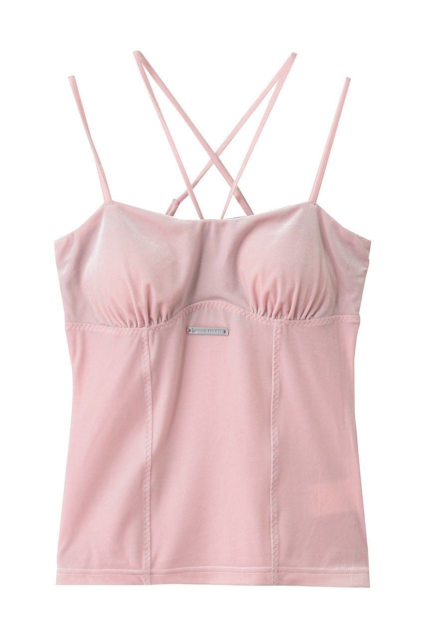 【プランク プロジェクト/PRANK PROJECT】のベロアカップインキャミ / Velour Cup-in Camisole インテリア・キッズ・メンズ・レディースファッション・服の通販 founy(ファニー) 　ファッション　Fashion　レディースファッション　Fashion for Women　トップス・カットソー　Cut & Sew Tops　キャミソール&ノースリーブ　Camisoles & Sleeveless Tops　シャツ・ブラウス・オフィスカジュアル　Elegant Blouses & Button-Ups　ロングTシャツ・Tシャツ　Longline T-Shirts & Tees　カットソー・ベーシックTシャツ　Cut-and-Sewn Tops / Stretch Tees & Basics　ベロアトップス　Velour Tops / Velvet-Look Items　2025年　2025　2025-2026秋冬・A/W　Autumn/Winter 2025–26 AW25–26　おすすめ　Recommended / Our Picks　インナー　Innerwear　カーディガン　Cardigan, Knitwear　キャミソール　Camisole, Spaghetti Strap Top　ジャケット　Jacket, Outerwear　タンク　Tank Top, Sleeveless Top　ベロア　Velour, Soft Velvet　A/W・秋冬　Autumn/Winter　PNK(ピンク)|ID: prp329100004644401 ipo3291000000033510181