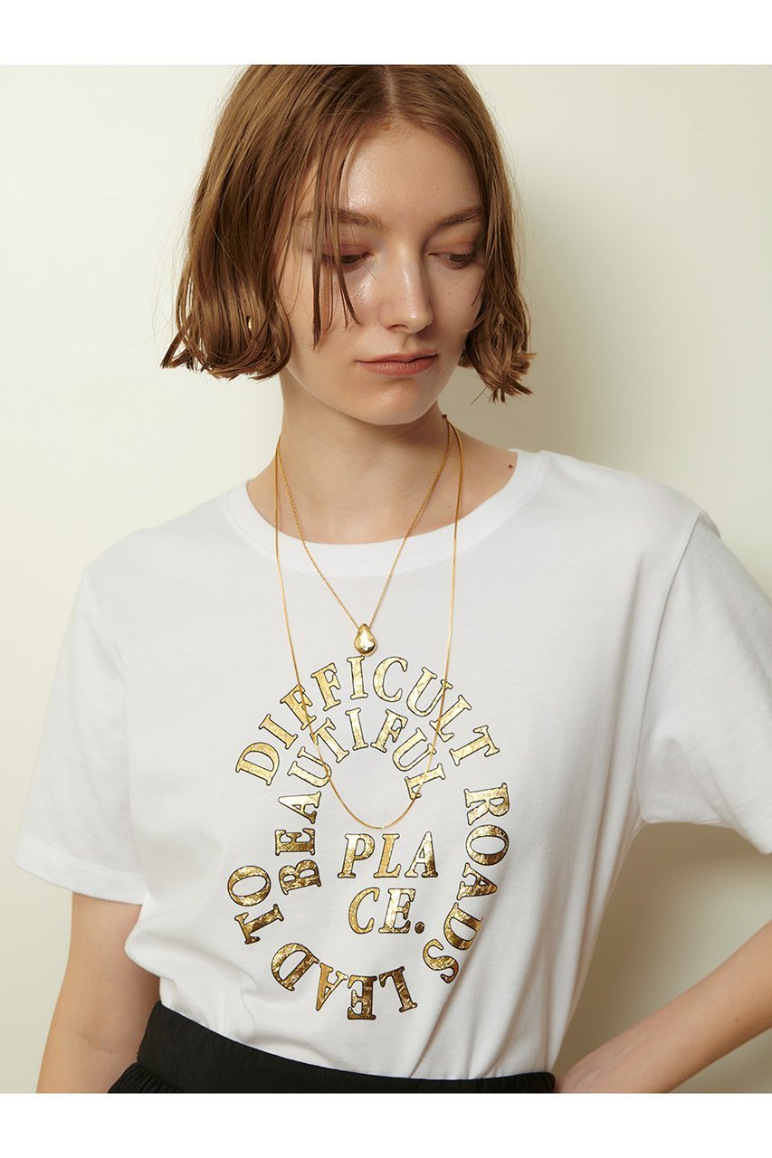 【アルアバイル/allureville】のクラッキング箔ロゴT 人気、トレンドファッション・服の通販 founy(ファニー) 　ファッション　Fashion　レディースファッション　Fashion for Women　トップス・カットソー　Cut & Sew Tops　シャツ・ブラウス・オフィスカジュアル　Elegant Blouses & Button-Ups　ロングTシャツ・Tシャツ　Longline T-Shirts & Tees　カットソー・ベーシックTシャツ　Cut-and-Sewn Tops / Stretch Tees & Basics　ショート　Short, Short Length　スリーブ　Sleeve, Long Sleeve / Short Sleeve　プリント　Print, Printed Pattern　ランダム　Random, Irregular　半袖　Short Sleeve, Half Sleeve　other-6|ID: prp329100004644402 ipo3291000000034017109