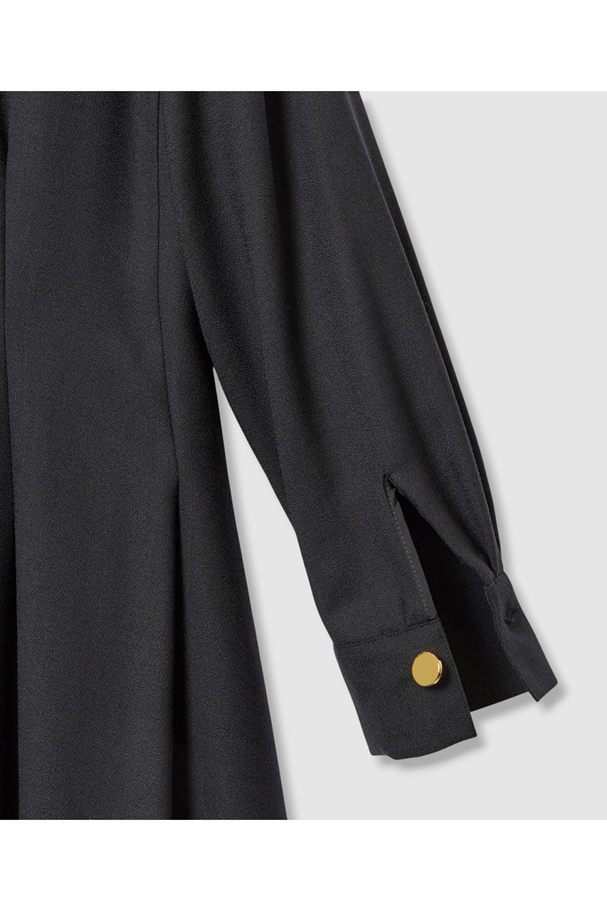 【アナイ/ANAYI】のウールジョーゼットフロントタック ワンピース 人気、トレンドファッション・服の通販 founy(ファニー) 　ファッション　Fashion　レディースファッション　Fashion for Women　ワンピース　Dresses　チュニック　Tunic Tops & Dresses　カフス　Cuff Design　シルク　Silk, 100% Silk　ジョーゼット　Georgette, Semi-Sheer Fabric　チュニック　Tunic, Long Top　デコルテ　Décolleté, Neckline　フレア　Flare, Flared　ペチコート　Petticoat, Underskirt　メタル　Metal, Metal Parts　ロング　Long, Long-Length　A/W・秋冬　Autumn/Winter　2025年　2025　2025-2026秋冬・A/W　Autumn/Winter 2025–26 AW25–26　other-7|ID: prp329100004644403 ipo3291000000033510206
