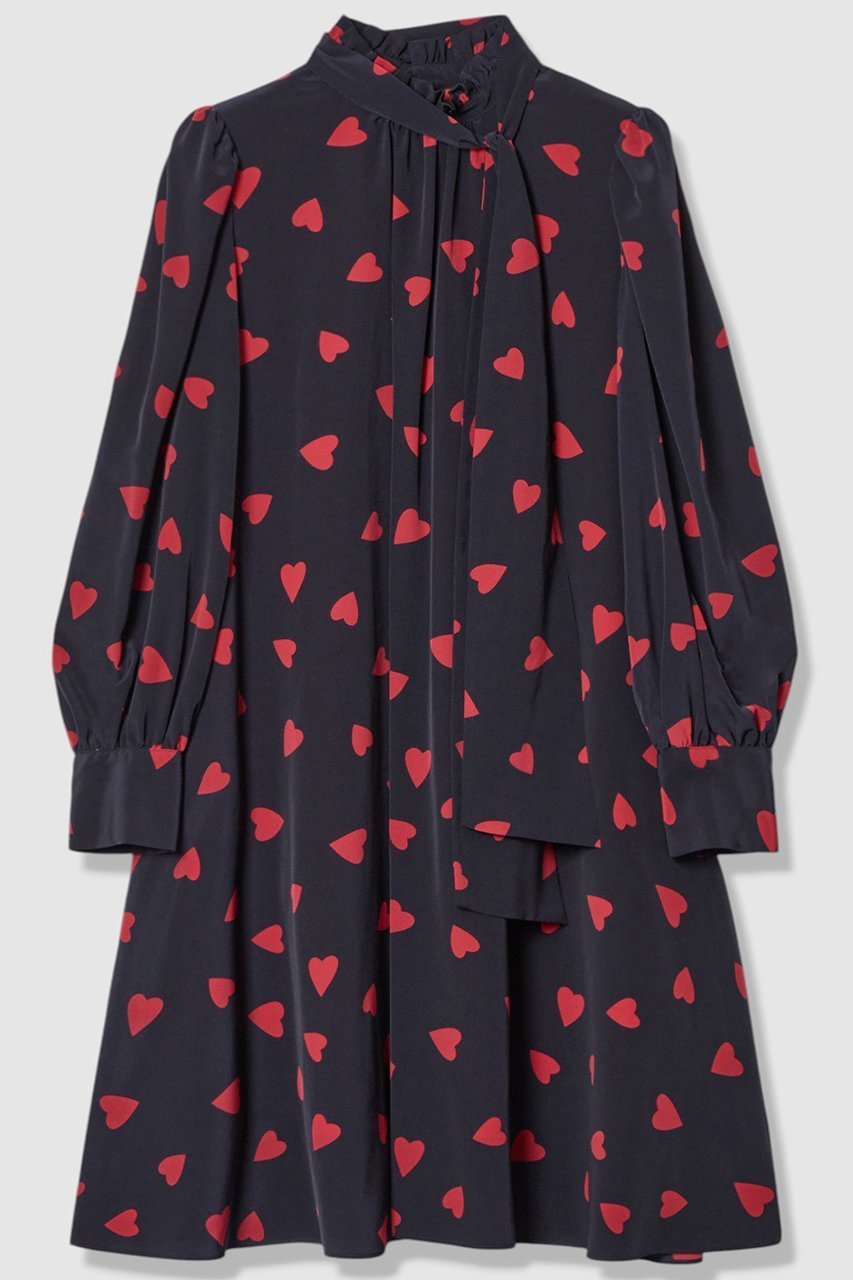 【アルアバイル/allureville】の【LOULOU WILLOUGHBY】デシンハートプリントフラッパーワンピース 人気、トレンドファッション・服の通販 founy(ファニー) ファッション Fashion レディースファッション Fashion for Women ワンピース Dresses チュニック Tunic Tops & Dresses チュニック Tunic, Long Top フェミニン Feminine, Girly フリル Frill, Ruffle プリント Print, Printed Pattern リボン Ribbon, Bow other-1|ID: prp329100004644407 ipo3291000000035828182