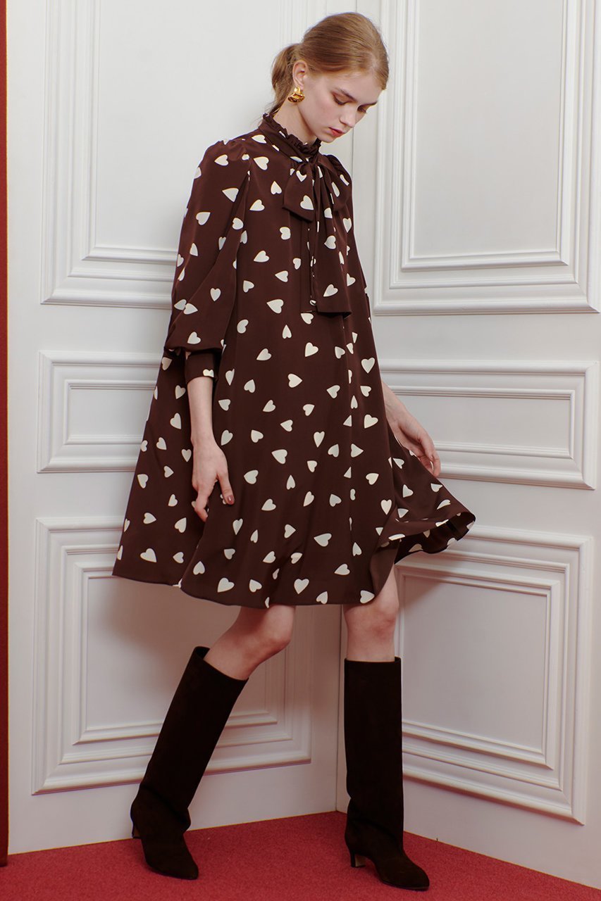 【アルアバイル/allureville】の【LOULOU WILLOUGHBY】デシンハートプリントフラッパーワンピース 人気、トレンドファッション・服の通販 founy(ファニー) ファッション Fashion レディースファッション Fashion for Women ワンピース Dresses チュニック Tunic Tops & Dresses チュニック Tunic, Long Top フェミニン Feminine, Girly フリル Frill, Ruffle プリント Print, Printed Pattern リボン Ribbon, Bow other-4|ID: prp329100004644407 ipo3291000000035828190