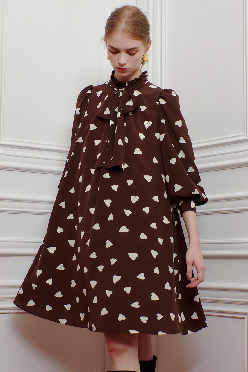 【アルアバイル/allureville】の【LOULOU WILLOUGHBY】デシンハートプリントフラッパーワンピース 人気、トレンドファッション・服の通販 founy(ファニー) ファッション Fashion レディースファッション Fashion for Women ワンピース Dresses チュニック Tunic Tops & Dresses チュニック Tunic, Long Top フェミニン Feminine, Girly フリル Frill, Ruffle プリント Print, Printed Pattern リボン Ribbon, Bow other-5|ID: prp329100004644407 ipo3291000000035828191