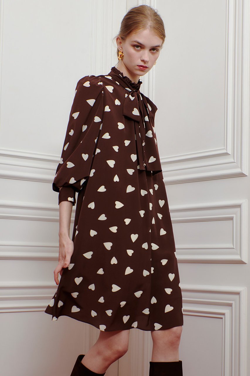 【アルアバイル/allureville】の【LOULOU WILLOUGHBY】デシンハートプリントフラッパーワンピース 人気、トレンドファッション・服の通販 founy(ファニー) ファッション Fashion レディースファッション Fashion for Women ワンピース Dresses チュニック Tunic Tops & Dresses チュニック Tunic, Long Top フェミニン Feminine, Girly フリル Frill, Ruffle プリント Print, Printed Pattern リボン Ribbon, Bow other-6|ID: prp329100004644407 ipo3291000000035828193