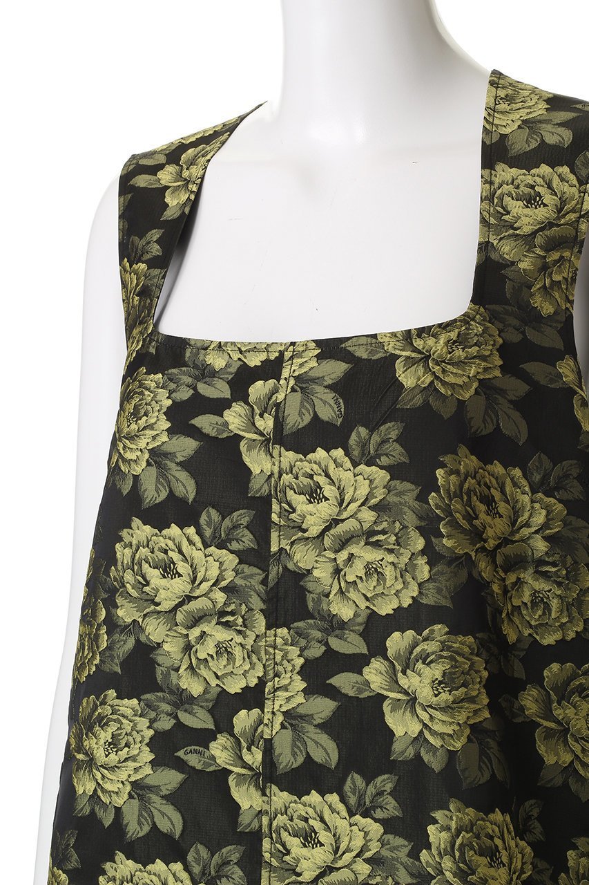 【アルアバイル/allureville】の【GANNI】JQ MINI DRESS 人気、トレンドファッション・服の通販 founy(ファニー) 　ファッション　Fashion　レディースファッション　Fashion for Women　ワンピース　Dresses　フォーマル・パーティードレス・結婚式用ドレス　Elegant & Casual Dresses　チュニック　Tunic Tops & Dresses　2025年　2025　2025-2026秋冬・A/W　Autumn/Winter 2025–26 AW25–26　スクエア　Square, Square Shape　チュニック　Tunic, Long Top　フラワー　Flower, Floral　プリント　Print, Printed Pattern　台形　A-Line, Trapezoid Shape　A/W・秋冬　Autumn/Winter　other-5|ID: prp329100004644410 ipo3291000000033510257