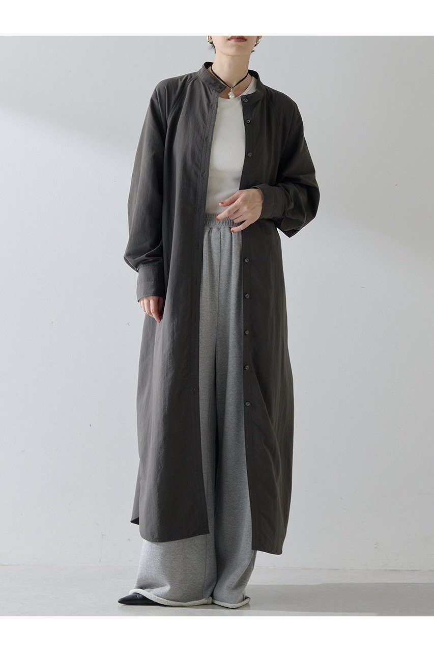【ウィムガゼット/Whim Gazette】のナイロンシャツドレス インテリア・キッズ・メンズ・レディースファッション・服の通販 founy(ファニー) 　ファッション　Fashion　レディースファッション　Fashion for Women　ワンピース　Dresses　フォーマル・パーティードレス・結婚式用ドレス　Elegant & Casual Dresses　チュニック　Tunic Tops & Dresses　2025年　2025　2025-2026秋冬・A/W　Autumn/Winter 2025–26 AW25–26　ダブル　Double, Double-Breasted　チュニック　Tunic, Long Top　ミリタリー　Military, Army Style　ロング　Long, Long-Length　A/W・秋冬　Autumn/Winter　グレー|ID: prp329100004644411 ipo3291000000033510259