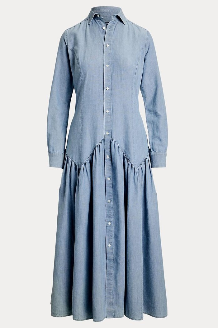 【ラルフローレン/RALPH LAUREN】の【POLO RALPH LAUREN】コットンリネン シャンブレー シャツドレス インテリア・キッズ・メンズ・レディースファッション・服の通販 founy(ファニー) https://founy.com/ ファッション Fashion レディースファッション Fashion for Women ワンピース Dresses フォーマル・パーティードレス・結婚式用ドレス Elegant & Casual Dresses チュニック Tunic Tops & Dresses クラシック Classic, Timeless Style シャンブレー Chambray, Denim-Like Fabric シャーリング Shirring, Ruched チュニック Tunic, Long Top ドレス Dress, One-Piece ヨーク Yoke, Yoke Design リネン Linen, Linen Fabric ロング Long, Long-Length |ID: prp329100004644414 ipo3291000000036188442