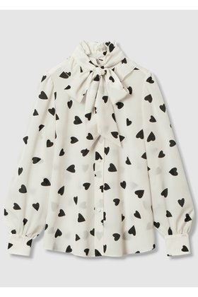 【アルアバイル/allureville】の【LOULOU WILLOUGHBY】デシンハートプリントボウタイブラウス 人気、トレンドファッション・服の通販 founy(ファニー) ファッション Fashion レディースファッション Fashion for Women トップス・カットソー Cut & Sew Tops シャツ・ブラウス・オフィスカジュアル Elegant Blouses & Button-Ups 2025年 2025 2025-2026秋冬・A/W Autumn/Winter 2025–26 AW25–26 スリーブ Sleeve, Long Sleeve / Short Sleeve ロング Long, Long-Length エレガント 上品 Elegant 定番 Standard, Basic Item A/W・秋冬 Autumn/Winter |ID:prp329100004644417