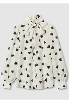 【アルアバイル/allureville】の【LOULOU WILLOUGHBY】デシンハートプリントボウタイブラウス オフホワイト|ID:prp329100004644417