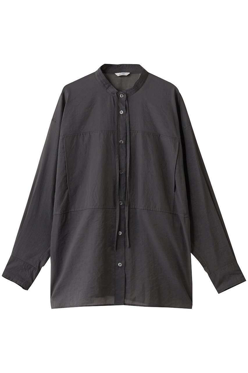 【クラネ/CLANE】のSHEER DOLMAN SHIRTS/シャツ/ブラウス インテリア・キッズ・メンズ・レディースファッション・服の通販 founy(ファニー) ファッション Fashion レディースファッション Fashion for Women トップス・カットソー Cut & Sew Tops シャツ・ブラウス・オフィスカジュアル Elegant Blouses & Button-Ups スリーブ Sleeve, Long Sleeve / Short Sleeve ポケット Pocket, Pocket Detail リボン Ribbon, Bow ロング Long, Long-Length GRAY|ID: prp329100004644422 ipo3291000000036064128