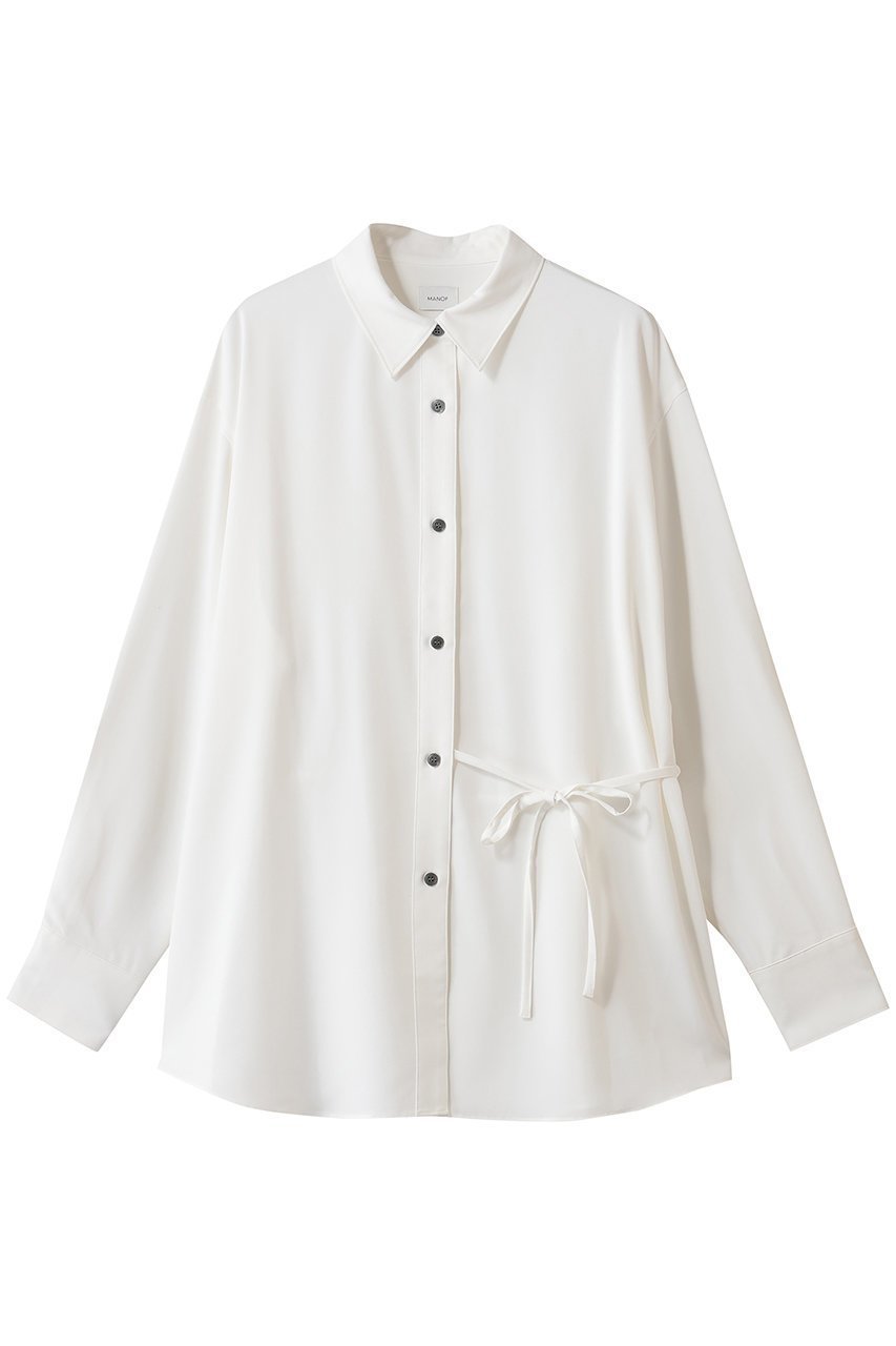 【マノフ/MANOF】のSTRING BACK LAYERED SHIRTS シャツ・ブラウス インテリア・キッズ・メンズ・レディースファッション・服の通販 founy(ファニー) 　ファッション　Fashion　レディースファッション　Fashion for Women　トップス・カットソー　Cut & Sew Tops　シャツ・ブラウス・オフィスカジュアル　Elegant Blouses & Button-Ups　2025年　2025　2025-2026秋冬・A/W　Autumn/Winter 2025–26 AW25–26　とろみ　Fluid, Flowy Fabric　ギャザー　Gathered, Ruffled　シンプル　Simple, Minimal　ジョーゼット　Georgette, Semi-Sheer Fabric　スリーブ　Sleeve, Long Sleeve / Short Sleeve　リボン　Ribbon, Bow　ロング　Long, Long-Length　エレガント 上品　Elegant　定番　Standard, Basic Item　A/W・秋冬　Autumn/Winter　IVORY|ID: prp329100004644431 ipo3291000000033510397