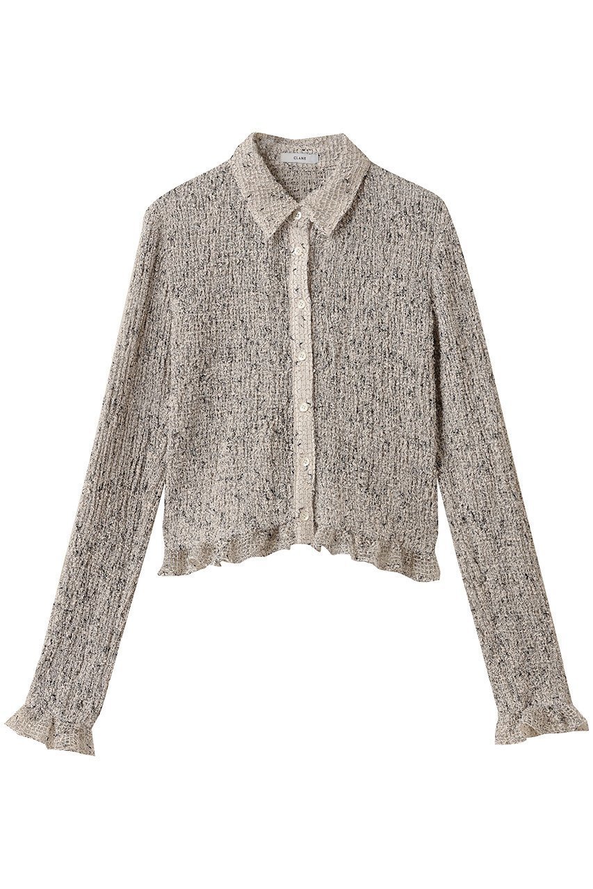 【クラネ/CLANE】のMIX MESH GATHER SHIRT/シャツ/ブラウス インテリア・キッズ・メンズ・レディースファッション・服の通販 founy(ファニー) 　ファッション　Fashion　レディースファッション　Fashion for Women　トップス・カットソー　Cut & Sew Tops　シャツ・ブラウス・オフィスカジュアル　Elegant Blouses & Button-Ups　2025年　2025　2025-2026秋冬・A/W　Autumn/Winter 2025–26 AW25–26　ギャザー　Gathered, Ruffled　スリーブ　Sleeve, Long Sleeve / Short Sleeve　ネップ　Nepp, Slub Yarn　ミックス　Mix, Mixed Style　メッシュ　Mesh, Net Fabric　ロング　Long, Long-Length　A/W・秋冬　Autumn/Winter　IVORY|ID: prp329100004644432 ipo3291000000033510406