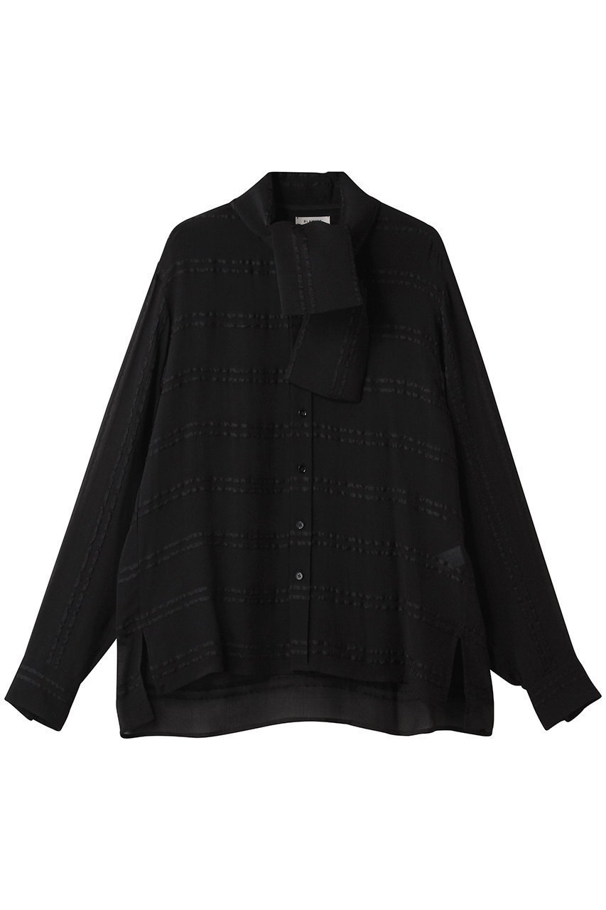 【ブラミンク/BLAMINK】のシルクフリルボウタイブラウス 人気、トレンドファッション・服の通販 founy(ファニー) 　ファッション　Fashion　レディースファッション　Fashion for Women　トップス・カットソー　Cut & Sew Tops　シャツ・ブラウス・オフィスカジュアル　Elegant Blouses & Button-Ups　2025年　2025　2025-2026秋冬・A/W　Autumn/Winter 2025–26 AW25–26　なめらか　Smooth, Silky Texture　シアー　Sheer, See-Through　シルク　Silk, 100% Silk　スリーブ　Sleeve, Long Sleeve / Short Sleeve　ファブリック　Fabric, Textile　フリル　Frill, Ruffle　ボーダー　Border, Stripe　ラグジュアリー　Luxury, Elegant　ロング　Long, Long-Length　A/W・秋冬　Autumn/Winter　 other-1|ID: prp329100004644434 ipo3291000000033510427