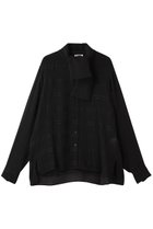 【ブラミンク/BLAMINK】のシルクフリルボウタイブラウス ブラック|ID:prp329100004644434