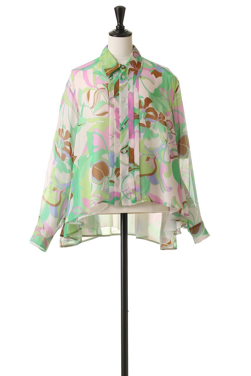 【ブラミンク/BLAMINK】のフラワープリントロングスリーブブラウス 人気、トレンドファッション・服の通販 founy(ファニー) 　ファッション　Fashion　レディースファッション　Fashion for Women　トップス・カットソー　Cut & Sew Tops　シャツ・ブラウス・オフィスカジュアル　Elegant Blouses & Button-Ups　花柄・フラワープリント・モチーフ　Floral Prints & Motifs / Flower Pattern Tops　クラシカル　Classical, Vintage-Inspired　スリーブ　Sleeve, Long Sleeve / Short Sleeve　フラワー　Flower, Floral　フレア　Flare, Flared　プリント　Print, Printed Pattern　ロング　Long, Long-Length　other-2|ID: prp329100004644435 ipo3291000000036064144