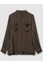 【アナイ/ANAYI】のストレッチサテンタイ付き ブラウス ブラウン|ID: prp329100004644437 ipo3291000000033510464