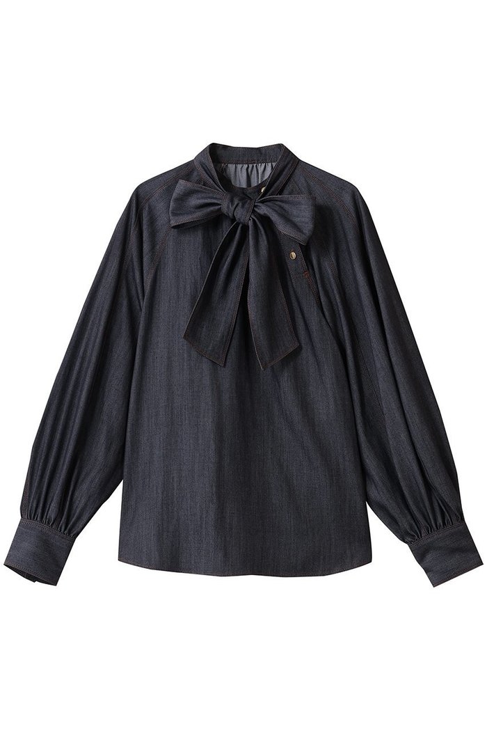【アナイ/ANAYI】のライトデニムライクボウブラウス インテリア・キッズ・メンズ・レディースファッション・服の通販 founy(ファニー) https://founy.com/ ファッション Fashion レディースファッション Fashion for Women トップス・カットソー Cut & Sew Tops シャツ・ブラウス・オフィスカジュアル Elegant Blouses & Button-Ups スタンド Stand Collar, Upright Stand ストレッチ Stretch, Stretchy Fabric スリーブ Sleeve, Long Sleeve / Short Sleeve デニム Denim, Jeans Material ドレープ Drape, Draping Fabric ロング Long, Long-Length |ID: prp329100004644438 ipo3291000000036226393