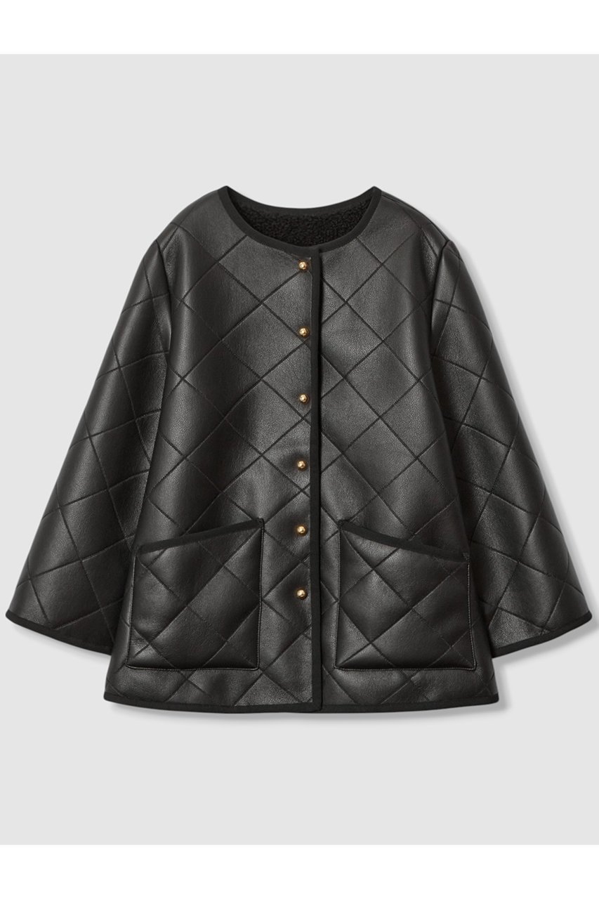 【アナイ/ANAYI】のフェイクムートンキルティングコート インテリア・キッズ・メンズ・レディースファッション・服の通販 founy(ファニー) ファッション Fashion レディースファッション Fashion for Women アウター Coat / Outerwear Collection コート・ロングコート・ピーコート Long Coats, Peacoats & More おすすめ Recommended / Our Picks キルト Quilt, Quilted Fabric ショート Short, Short Length スリーブ Sleeve, Long Sleeve / Short Sleeve ドット Polka Dot, Dot Pattern ハーフ Half, Half-Length フェイクレザー Faux Leather, PU Leather フロント Front, Front Design ボンディング Bonding, Bonded Fabric メタル Metal, Metal Parts A/W・秋冬 Autumn/Winter ブラック|ID: prp329100004644441 ipo3291000000035966620