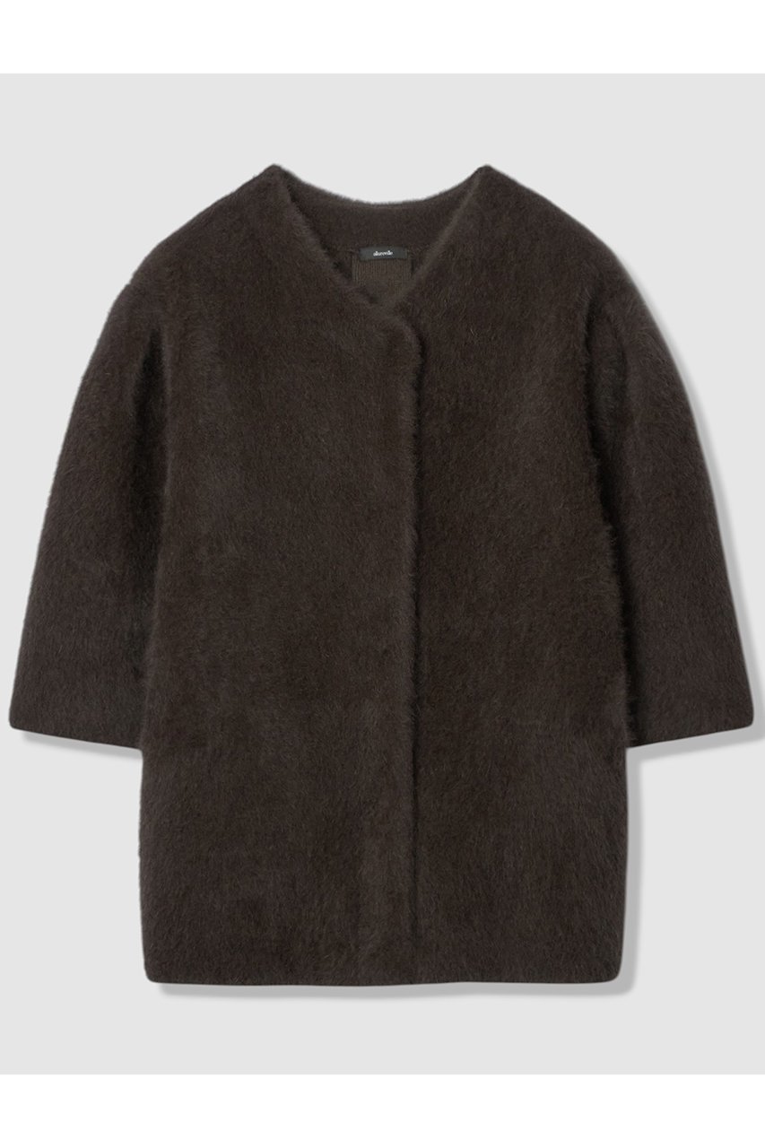 【アルアバイル/allureville】のシアリングニットコーディガン インテリア・キッズ・メンズ・レディースファッション・服の通販 founy(ファニー) 　ファッション　Fashion　レディースファッション　Fashion for Women　アウター　Coat / Outerwear Collection　コート・ロングコート・ピーコート　Long Coats, Peacoats & More　2025年　2025　2025-2026秋冬・A/W　Autumn/Winter 2025–26 AW25–26　コーディガン　Coatigan, Knit Coat　ショート　Short, Short Length　フォックス　Fox, Fox Fur　ボトム　Bottoms, Lower Wear　ミドル　Middle Length, Mid Height　エレガント 上品　Elegant　A/W・秋冬　Autumn/Winter　ダークブラウン|ID: prp329100004644442 ipo3291000000033510495