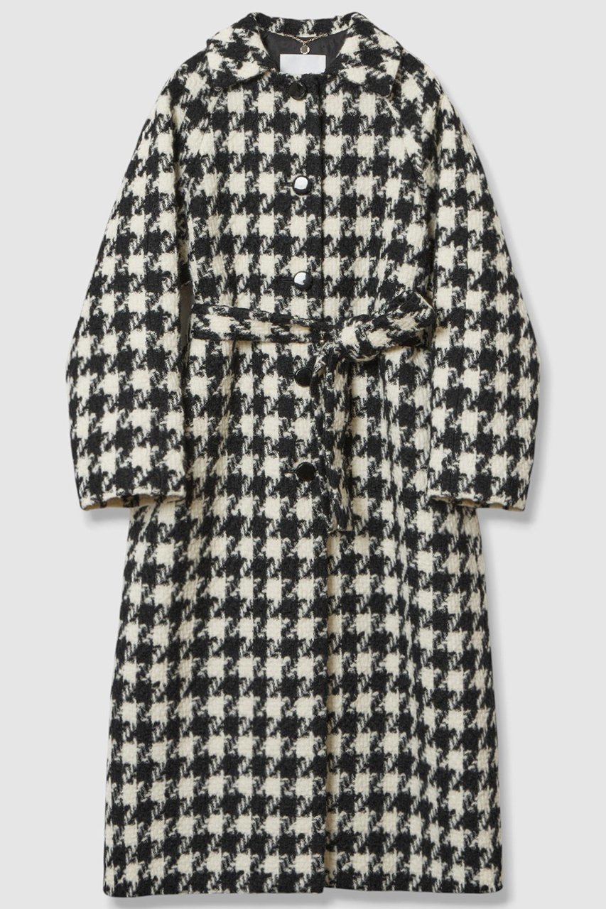 【アルアバイル/allureville】の【LOULOU WILLOUGHBY】ロービング千鳥ロングコート インテリア・キッズ・メンズ・レディースファッション・服の通販 founy(ファニー) 　ファッション　Fashion　レディースファッション　Fashion for Women　アウター　Coat / Outerwear Collection　コート・ロングコート・ピーコート　Long Coats, Peacoats & More　2025年　2025　2025-2026秋冬・A/W　Autumn/Winter 2025–26 AW25–26　おすすめ　Recommended / Our Picks　セットアップ　Set-Up, Coordinated Outfit　リボン　Ribbon, Bow　ロング　Long, Long-Length　A/W・秋冬　Autumn/Winter　ホワイト系|ID: prp329100004644443 ipo3291000000033510502