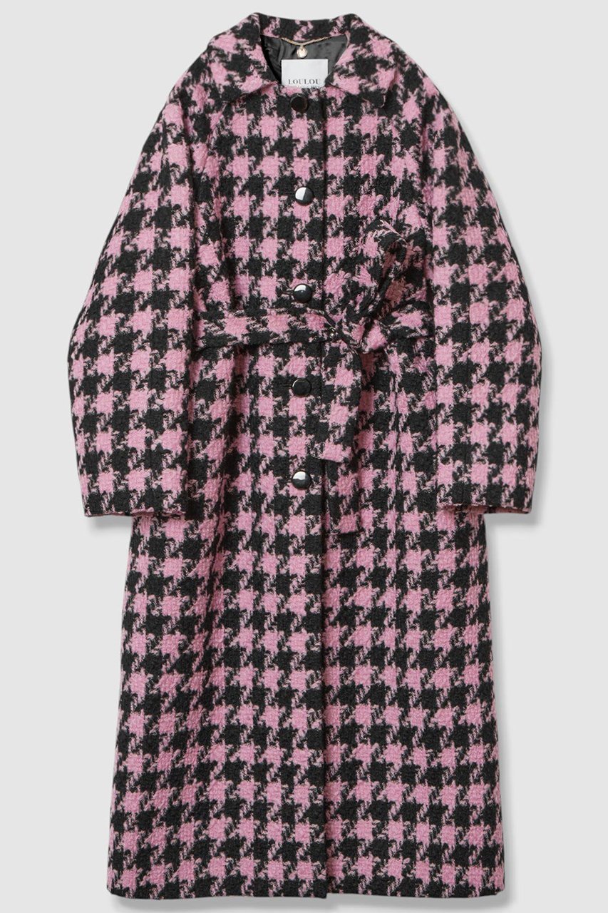 【アルアバイル/allureville】の【LOULOU WILLOUGHBY】ロービング千鳥ロングコート インテリア・キッズ・メンズ・レディースファッション・服の通販 founy(ファニー) 　ファッション　Fashion　レディースファッション　Fashion for Women　アウター　Coat / Outerwear Collection　コート・ロングコート・ピーコート　Long Coats, Peacoats & More　2025年　2025　2025-2026秋冬・A/W　Autumn/Winter 2025–26 AW25–26　おすすめ　Recommended / Our Picks　セットアップ　Set-Up, Coordinated Outfit　リボン　Ribbon, Bow　ロング　Long, Long-Length　A/W・秋冬　Autumn/Winter　ピンク|ID: prp329100004644443 ipo3291000000033510504