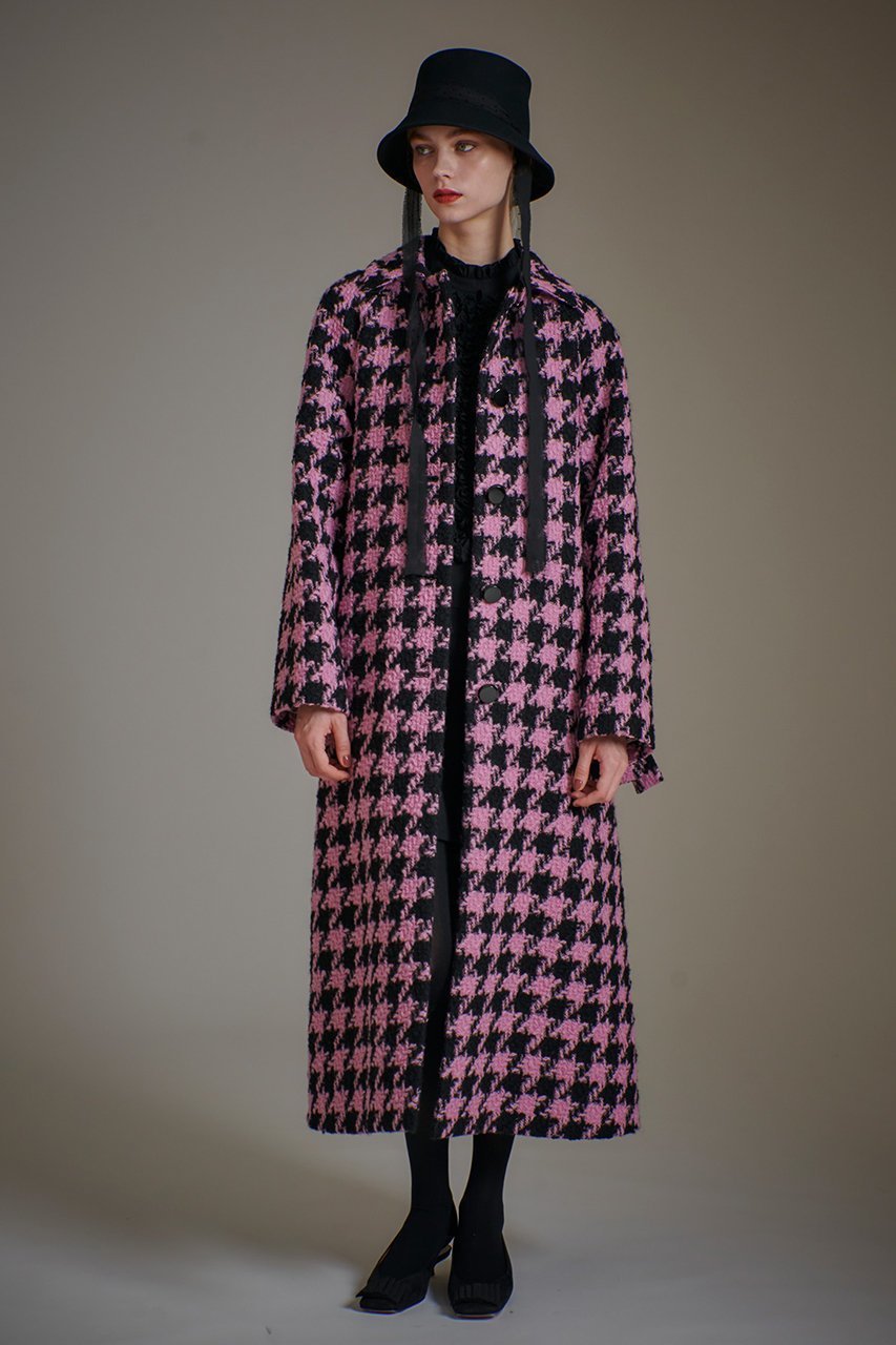 【アルアバイル/allureville】の【LOULOU WILLOUGHBY】ロービング千鳥ロングコート 人気、トレンドファッション・服の通販 founy(ファニー) 　ファッション　Fashion　レディースファッション　Fashion for Women　アウター　Coat / Outerwear Collection　コート・ロングコート・ピーコート　Long Coats, Peacoats & More　おすすめ　Recommended / Our Picks　セットアップ　Set-Up, Coordinated Outfit　リボン　Ribbon, Bow　ロング　Long, Long-Length　other-5|ID: prp329100004644443 ipo3291000000034241689