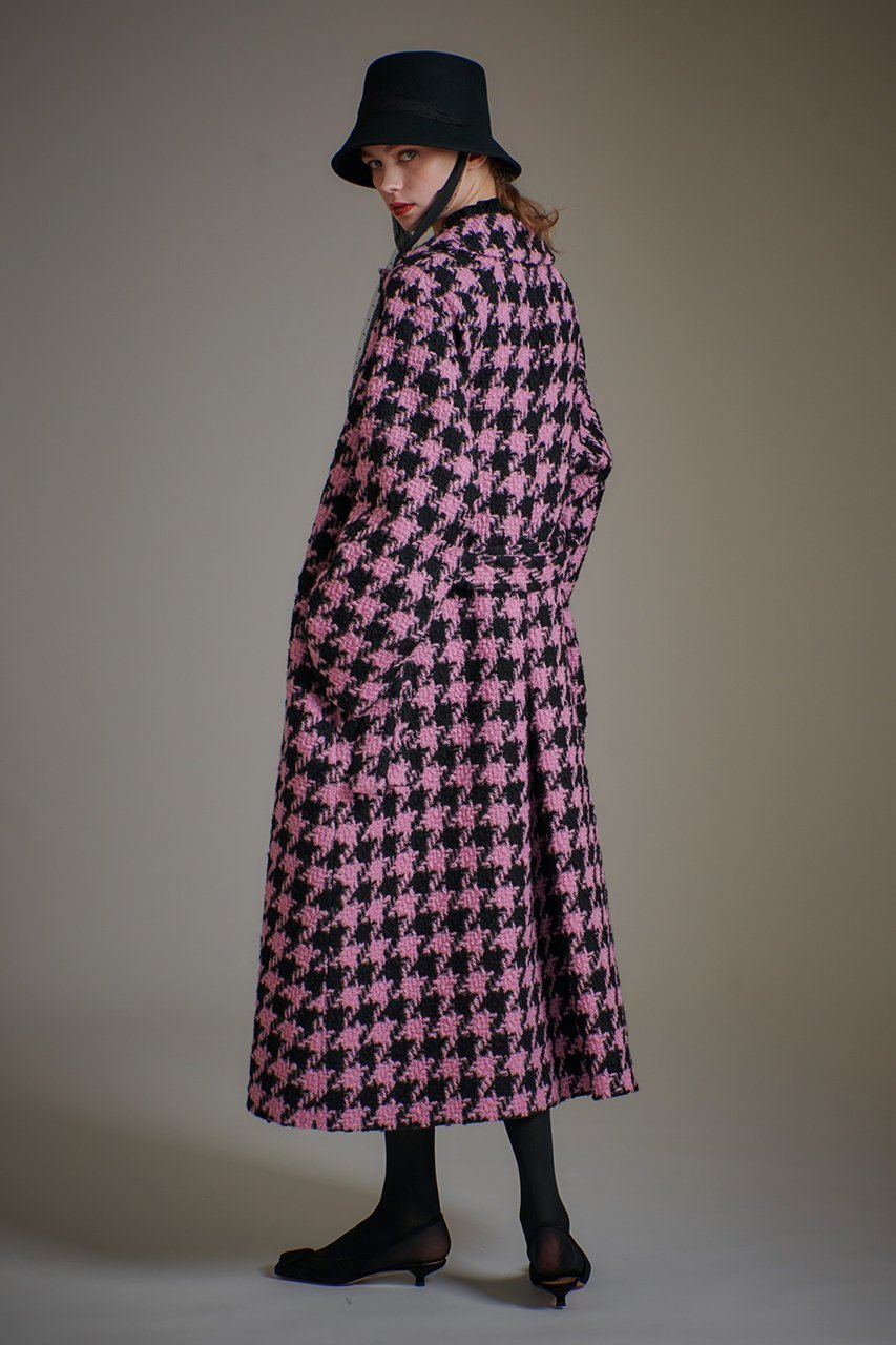 【アルアバイル/allureville】の【LOULOU WILLOUGHBY】ロービング千鳥ロングコート 人気、トレンドファッション・服の通販 founy(ファニー) 　ファッション　Fashion　レディースファッション　Fashion for Women　アウター　Coat / Outerwear Collection　コート・ロングコート・ピーコート　Long Coats, Peacoats & More　おすすめ　Recommended / Our Picks　セットアップ　Set-Up, Coordinated Outfit　リボン　Ribbon, Bow　ロング　Long, Long-Length　other-6|ID: prp329100004644443 ipo3291000000034241692