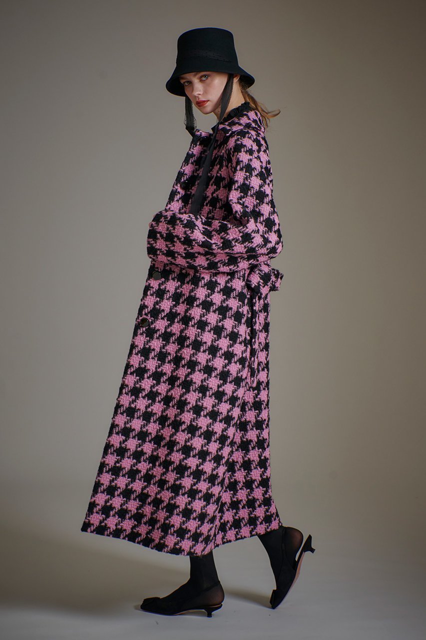 【アルアバイル/allureville】の【LOULOU WILLOUGHBY】ロービング千鳥ロングコート 人気、トレンドファッション・服の通販 founy(ファニー) 　ファッション　Fashion　レディースファッション　Fashion for Women　アウター　Coat / Outerwear Collection　コート・ロングコート・ピーコート　Long Coats, Peacoats & More　おすすめ　Recommended / Our Picks　セットアップ　Set-Up, Coordinated Outfit　リボン　Ribbon, Bow　ロング　Long, Long-Length　other-8|ID: prp329100004644443 ipo3291000000034241694