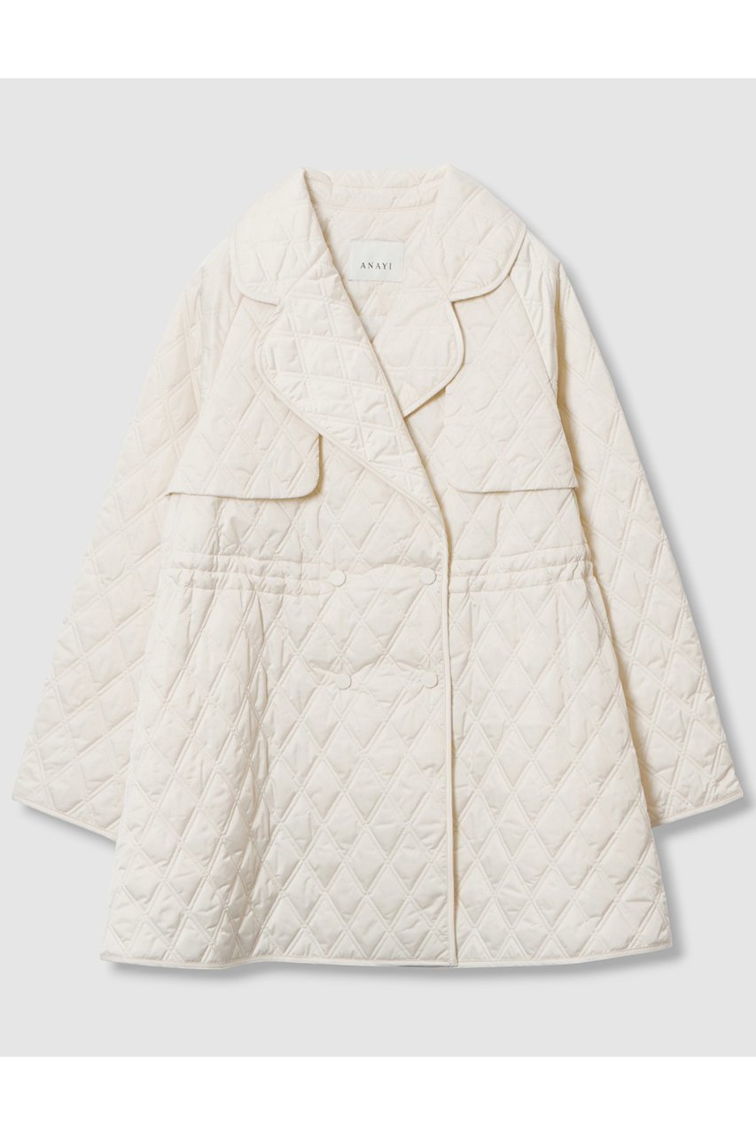 【アナイ/ANAYI】のキルティングテーラードロストコート 人気、トレンドファッション・服の通販 founy(ファニー) 　ファッション　Fashion　レディースファッション　Fashion for Women　アウター　Coat / Outerwear Collection　コート・ロングコート・ピーコート　Long Coats, Peacoats & More　キルティング　Quilted, Quilting　キルト　Quilt, Quilted Fabric　サテン　Satin, Glossy Fabric　シェイプ　Shape, Slim Fit　ショート　Short, Short Length　ダブル　Double, Double-Breasted　ドット　Polka Dot, Dot Pattern　フラップ　Flap, Flap Pocket　フロント　Front, Front Design　防寒　Cold Protection, Winter-Ready　モダン　Modern, Contemporary　モチーフ　Motif, Design Theme　リボン　Ribbon, Bow　リラックス　Relax, Relaxed Fit　A/W・秋冬　Autumn/Winter　2025年　2025　2025-2026秋冬・A/W　Autumn/Winter 2025–26 AW25–26　other-3|ID: prp329100004644449 ipo3291000000033510551