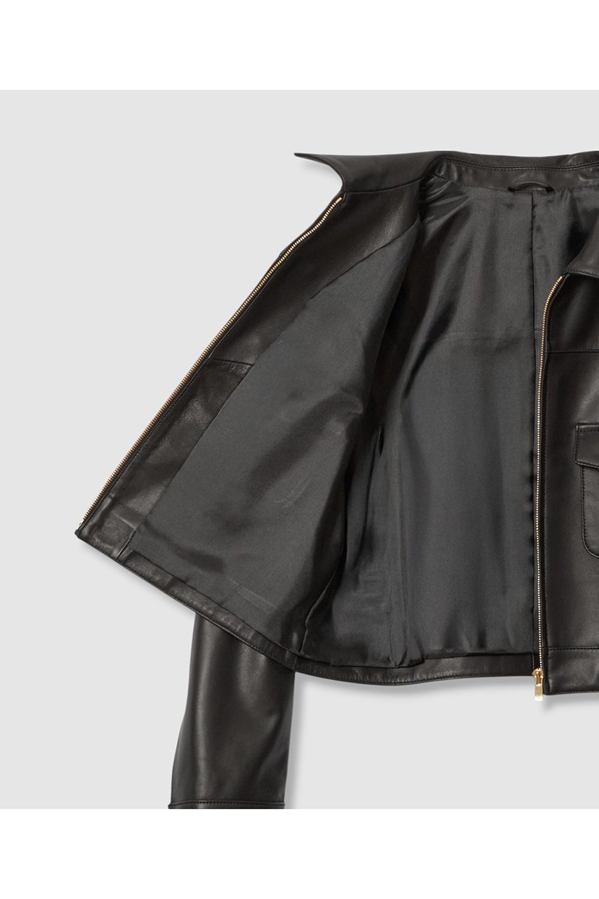【アナイ/ANAYI】のラムレザーステンカラー ジャケット 人気、トレンドファッション・服の通販 founy(ファニー) 　ファッション　Fashion　レディースファッション　Fashion for Women　アウター　Coat / Outerwear Collection　レディースジャケット・軽アウター　Jackets　2025年　2025　2025-2026秋冬・A/W　Autumn/Winter 2025–26 AW25–26　なめらか　Smooth, Silky Texture　シンプル　Simple, Minimal　ジャケット　Jacket, Outerwear　デニム　Denim, Jeans Material　ブルゾン　Blouson, Bomber Jacket　ポケット　Pocket, Pocket Detail　エレガント 上品　Elegant　A/W・秋冬　Autumn/Winter　other-7|ID: prp329100004644452 ipo3291000000033510577