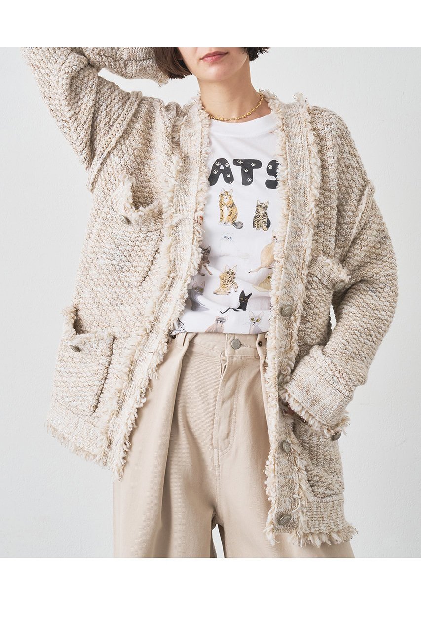 【ウィムガゼット/Whim Gazette】のミックスヤーンニットツイードジャケット 人気、トレンドファッション・服の通販 founy(ファニー) 　ファッション　Fashion　レディースファッション　Fashion for Women　アウター　Coat / Outerwear Collection　レディースジャケット・軽アウター　Jackets　2025年　2025　2025-2026秋冬・A/W　Autumn/Winter 2025–26 AW25–26　アクリル　Acrylic Material　カーディガン　Cardigan, Knitwear　クラシカル　Classical, Vintage-Inspired　ジャケット　Jacket, Outerwear　ツイード　Twill, Twill Weave　フリンジ　Fringe, Tassel　ミックス　Mix, Mixed Style　メタル　Metal, Metal Parts　A/W・秋冬　Autumn/Winter　羽織　Haori, Light Jacket　other-5|ID: prp329100004644461 ipo3291000000033510671
